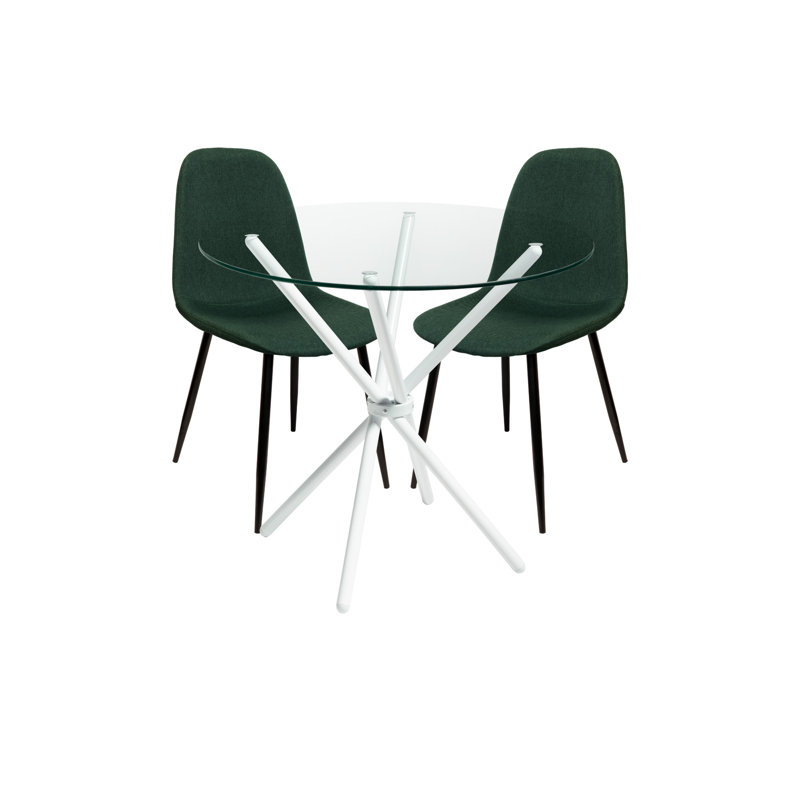 Quintan 2 - Person Dining Set, Green, Black