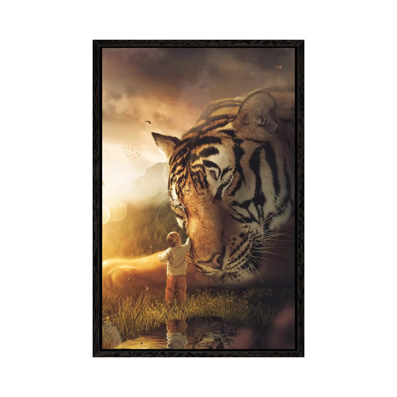 The Giant Tiger by Zenja Gammer - Print on Canvas, Black Framed, 66.04 cm H x 45.72 cm W