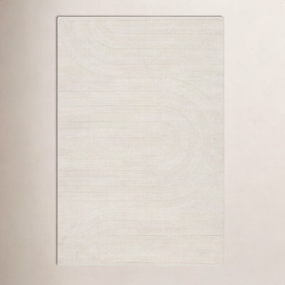 Kell Hand-Woven Cream Wool Rug