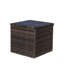 Boîte de rangement d'extérieur brune avec tissu