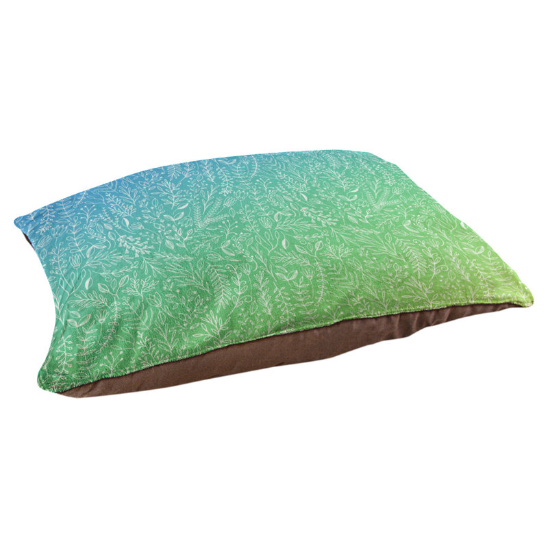 Coussin pour chien floral ditsy Byrge, Très grand (l 52 po x P 42 po x H 17 po), Bleu / jaune / olive