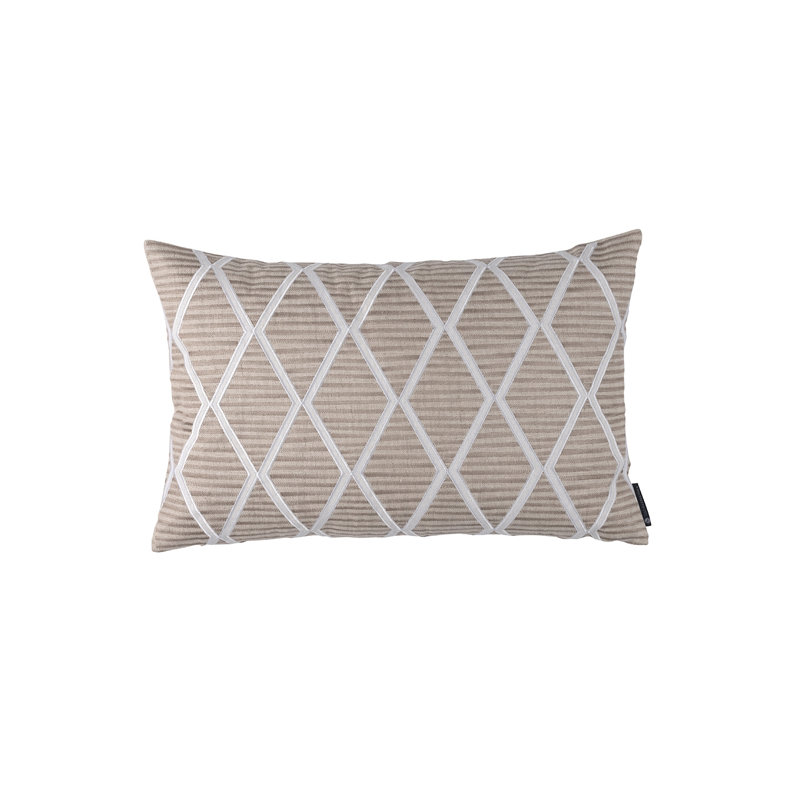 Housse et insert de coussin rectangulaire Brook, Naturel / blanc, 14 po x 22 po