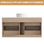 Meuble-lavabo mural en chêne naturel avec vasque ronde en céramique-600534164
