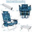 Chaise de plage inclinable avec table Hentges