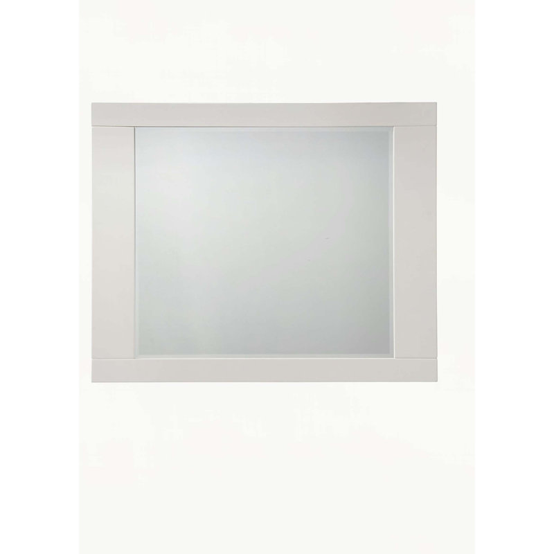 Miroir Naima II, 37 po x 46 po, Blanc brillant, Rectangulaire
