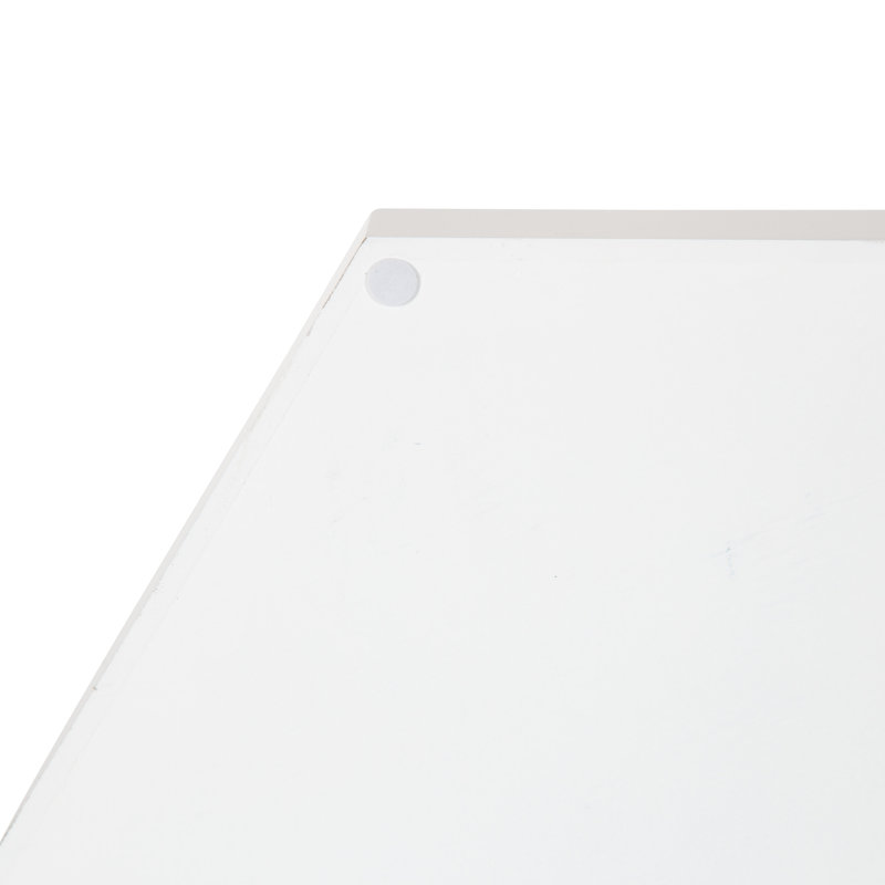 Norvan Hexagon Decorative Tray with Metal Handles, White/Silver