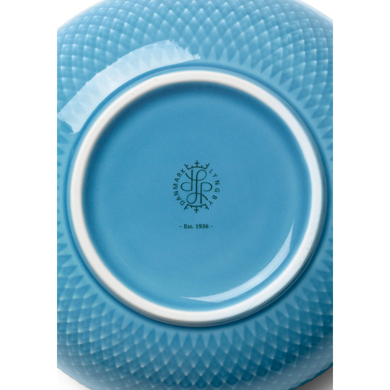 Rhombe Color Handmade Porcelain Dessert Bowl, Blue