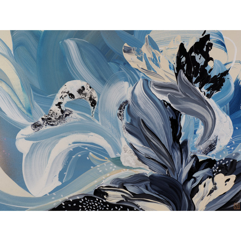 Silvering Lumi par Novi Lim - Peinture, Toile avec cadre noir, H 25 po x l 33 po