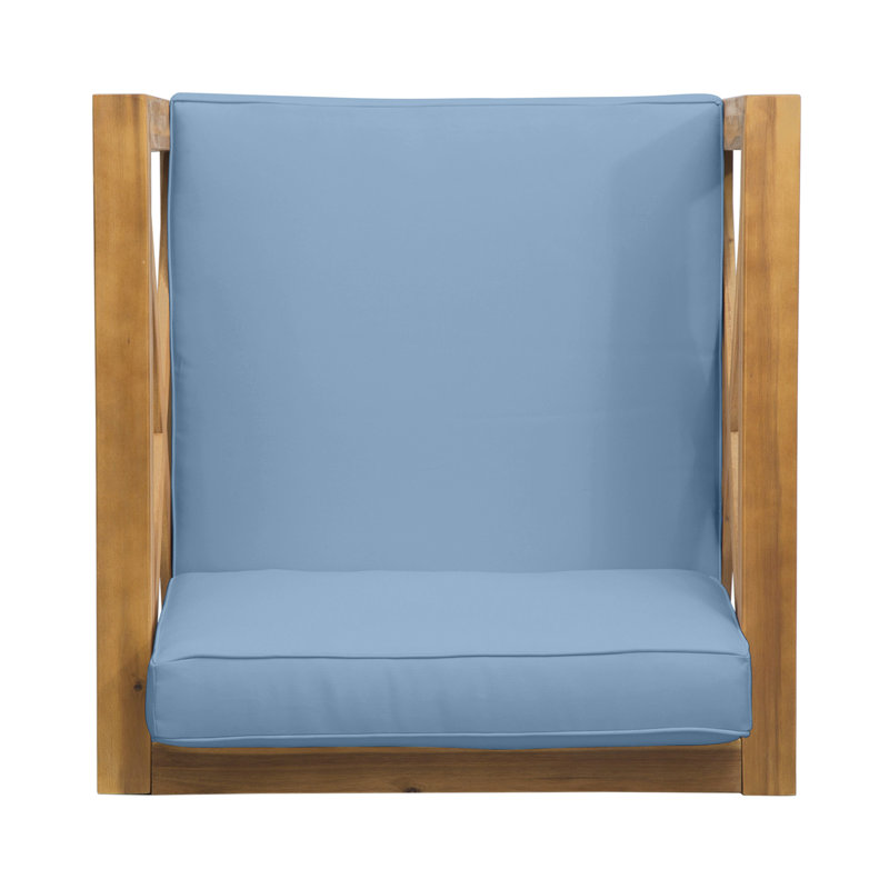 CHAISE CLUB BRAVA, Blue, Teak