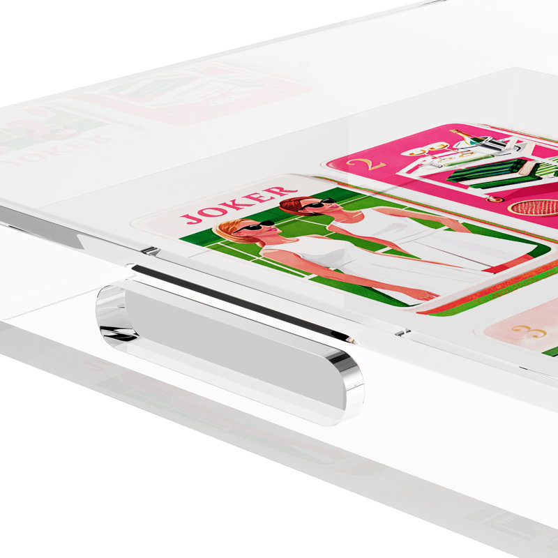 Mahjong Acrylic Decorative Tray, 12"W x 12"D x 2"H