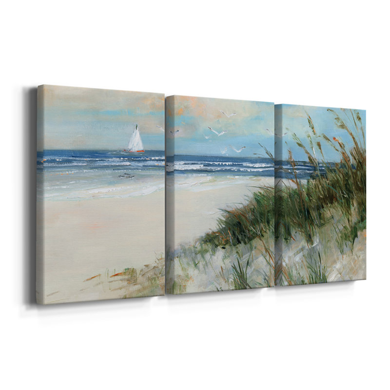 Oak Island Sunrise - toile tendue avec châssis de qualité supérieure - prête à être accrochée, H 36 po x l 72 po x P 1 po