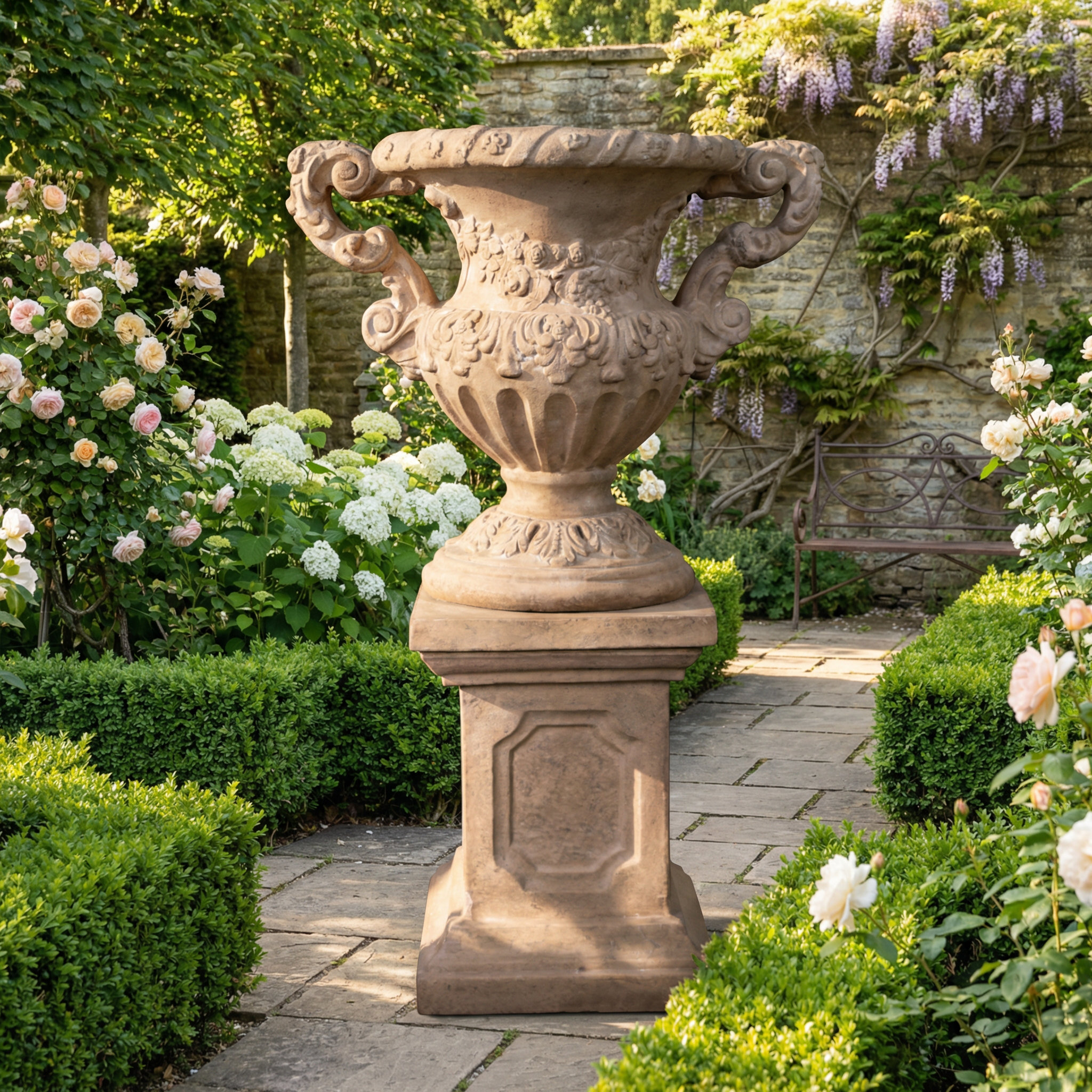 AFD Home Floral Scrolled Statue Planter | Wayfair