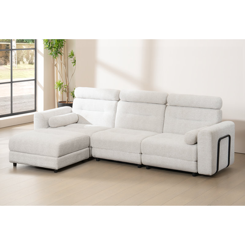Canapé-lit modulaire à 3 places de 104 po, canapé-lit convertible à roulettes, canapé-lit portatif avec repose-pieds, Gris
