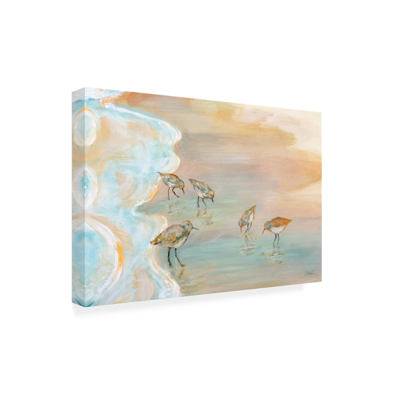Back Bay Sandpipers sur toile, H 30 po x l 47 po x P 2 po