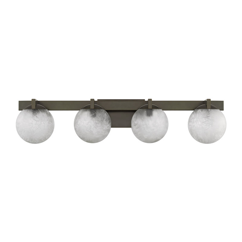 Luminaire pour meuble-lavabo Darien, Bronze, 4 lumières, H 7,25 po x l 33 po x P 5,88 po
