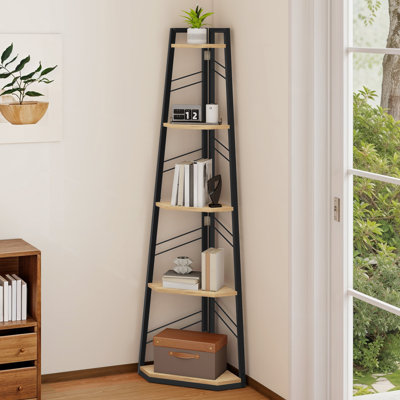 160 H × 35 W Corner Shelf Unit，Modern Ladder Shelving Unit