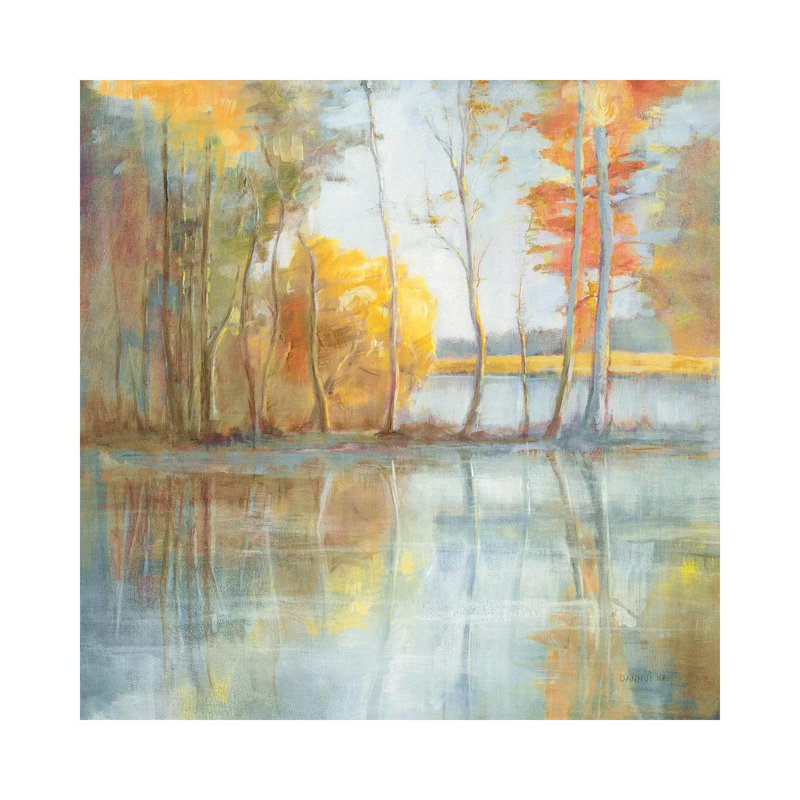 Lakeside Reflection by Danhui Nai - Wrapped Canvas Painting, 30.48 cm H x 30.48 cm W