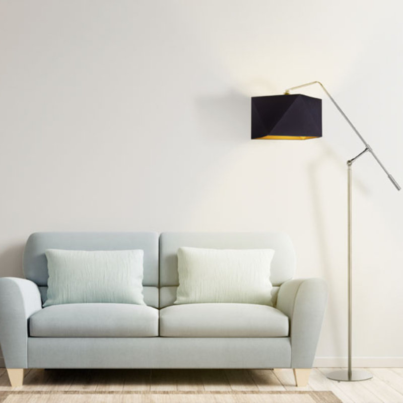 Nashville 170cm Reading Floor Lamp, White, Black