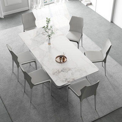 Light luxury high-end rectangular dining table set