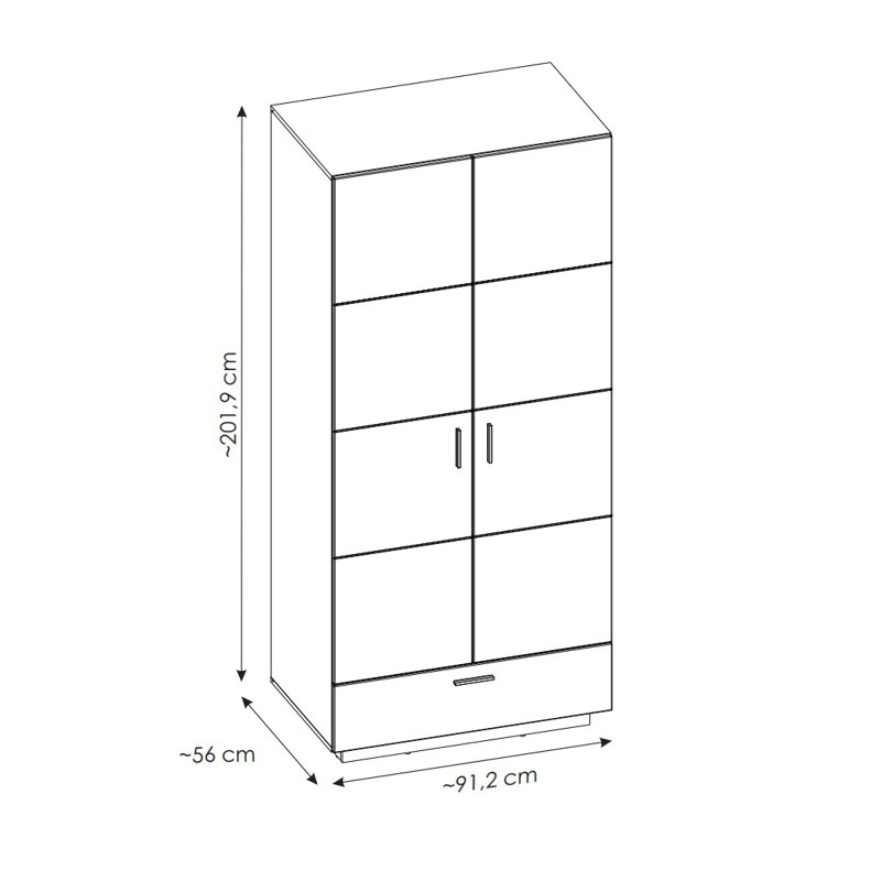 Doneka 2 Door Manufactured Wood Wardrobe