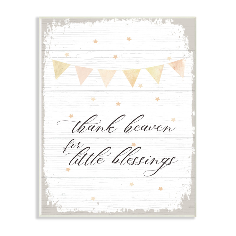 Décoration murale bunting remerciement pour enfant en planches look Schuh, H 19 po x l 13 po x P 0,5 po, Plaque de bois
