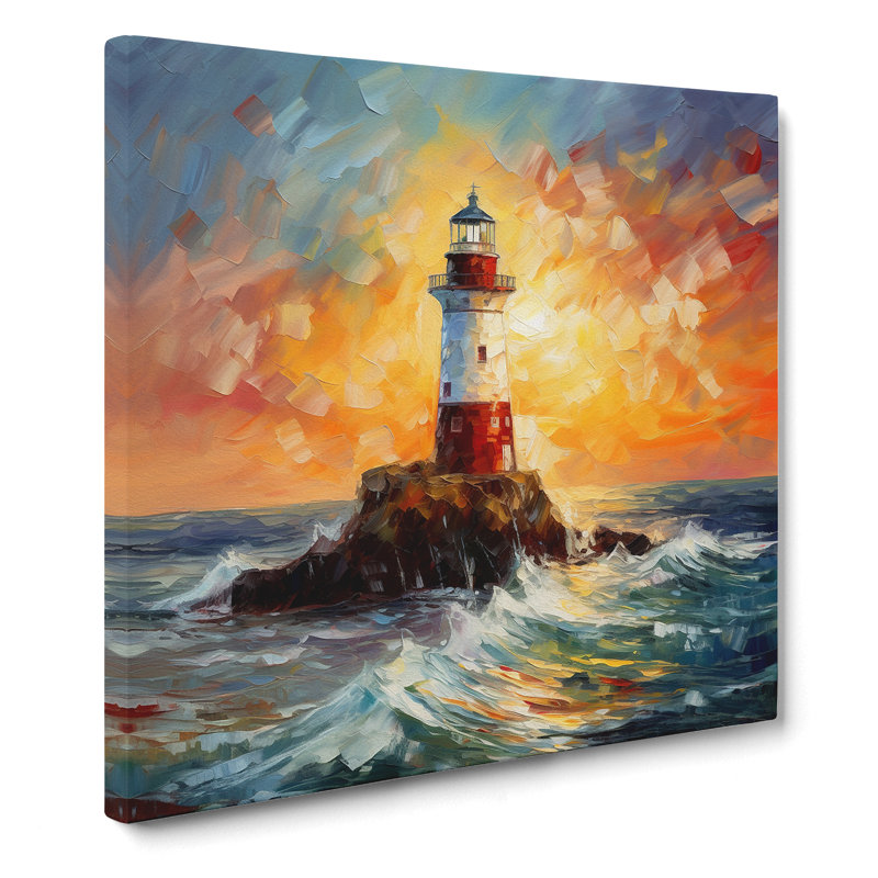 Lighthouse Palette Knife No.3 - Wrapped Canvas, 35cm H x 35cm W x 3cm D