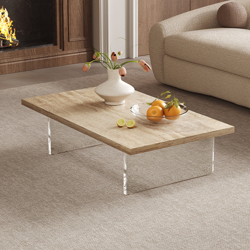 Table à thé en pierre naturelle, H 11,81 po x L 47,24 po x l 27,55 po