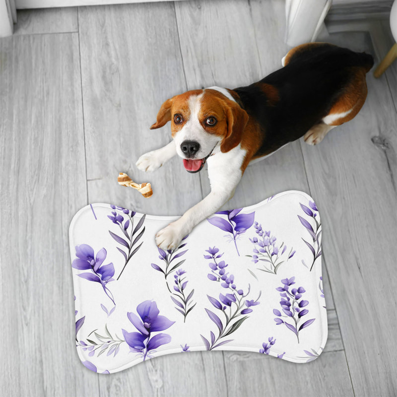 Purple Bliss - 1 Piece Bone Shape Feeding Mat, Large (14")