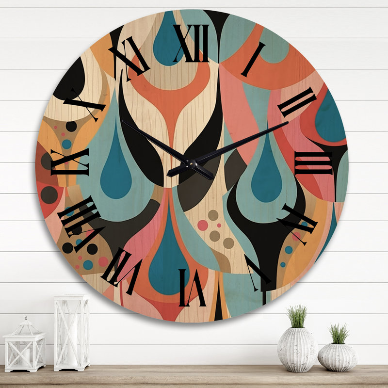 Très grande horloge murale rétro en bois, Très grand