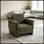 Fauteuil d'appoint rembourré avec accoudoirs en bois et coussin épais-130605536
