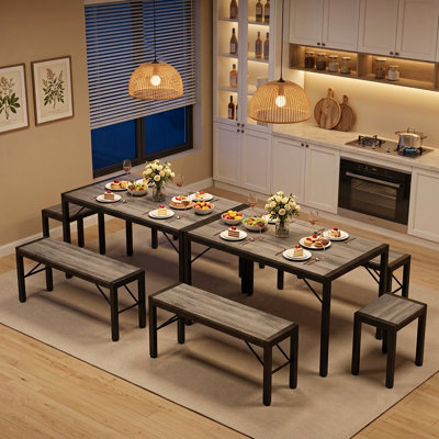Pendry 6 - Person Dining Set, Dining Table with 2 Long Benches and 2 Short Benches