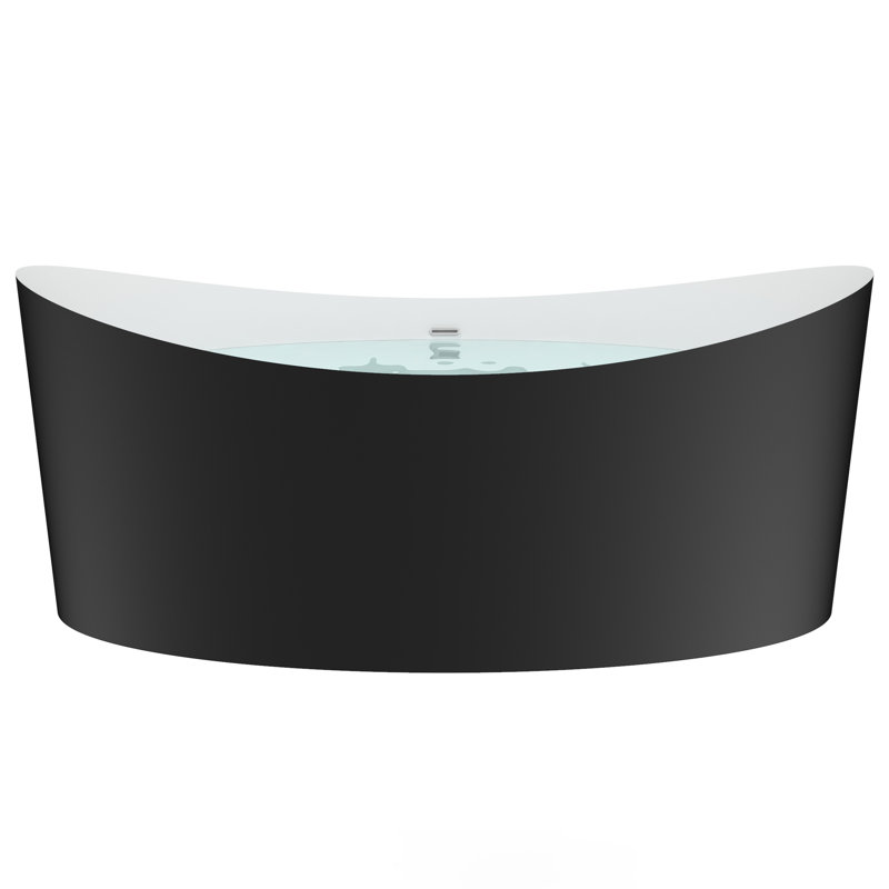 68.5'' x 31.5'' Freestanding Soaking Acrylic Bathtub, Matt Black