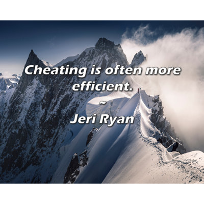 Artsy Quote "Cheating is often more efficient." By Jeri Ryan Gallery Wrapped Canvas
