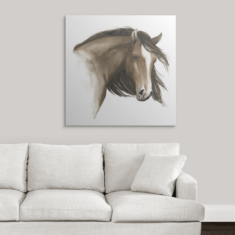« i », reproduction d’art dépilée Wild Horse, H 35 po x l 35 po x P 1,5 po, Toile