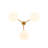3-Light Opaque White Glass Sphere Chandelier