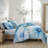 Bebejan Watercolor Blue 100% Cotton Sateen 5 Piece Reversible Comforter Set-90509263