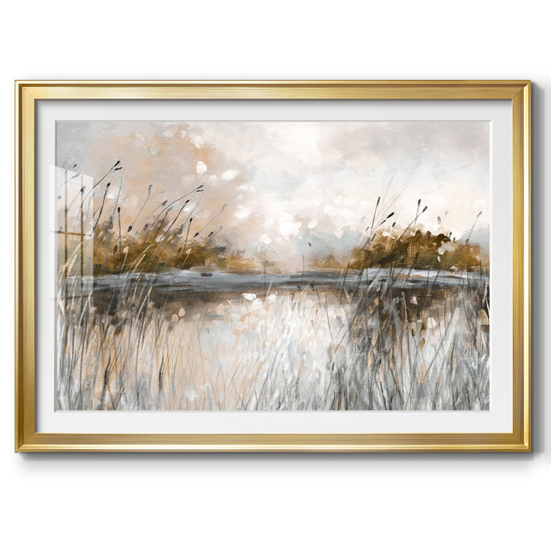 Vue sur le lac Honeybloom, Or, H 27 po x l 39 po x P 1,5 po