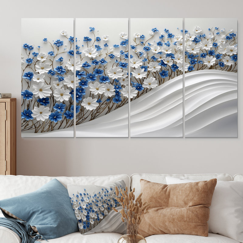 Ensemble de décorations murales fleurs de campagne II, H 32 po x l 64 po