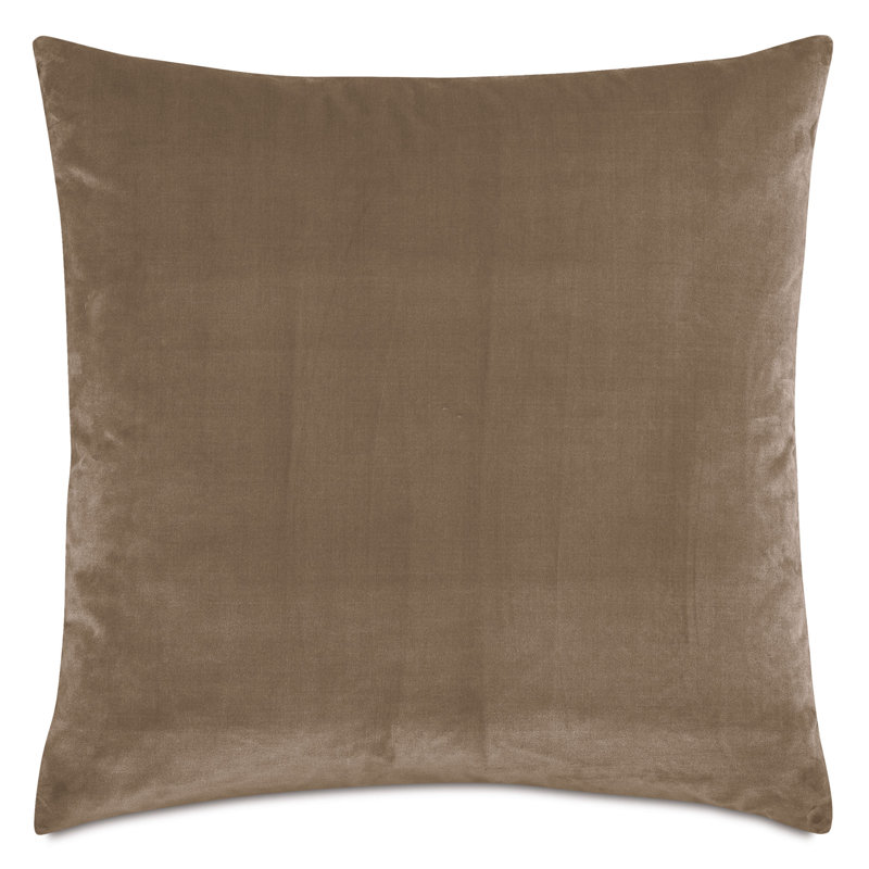 Brahms Velvet Pillow Cover & Insert, Gray, Square 24''