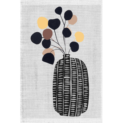 Vase décoré avec plante III