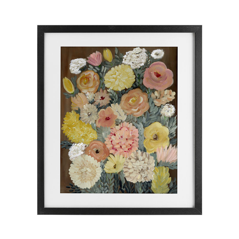 «Blossom Delight Assortment», reproduction encadrée sous verre, design par Kristal Clifford, Cadre noir minuit
