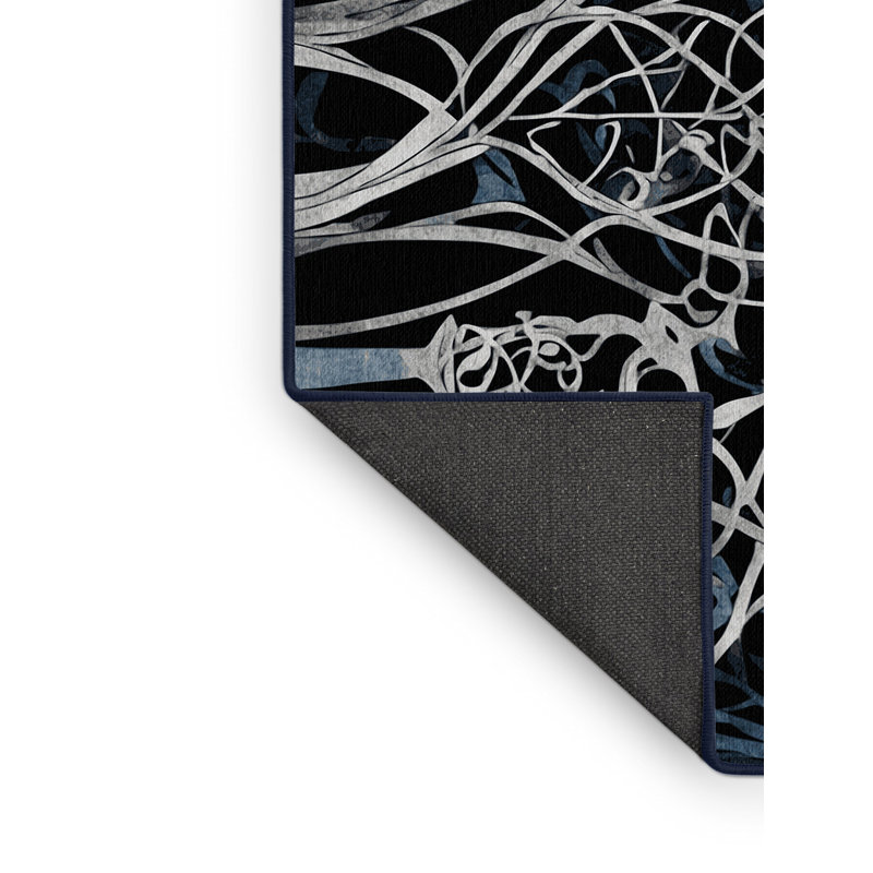 Midnight Blossom Rug, Square 8'