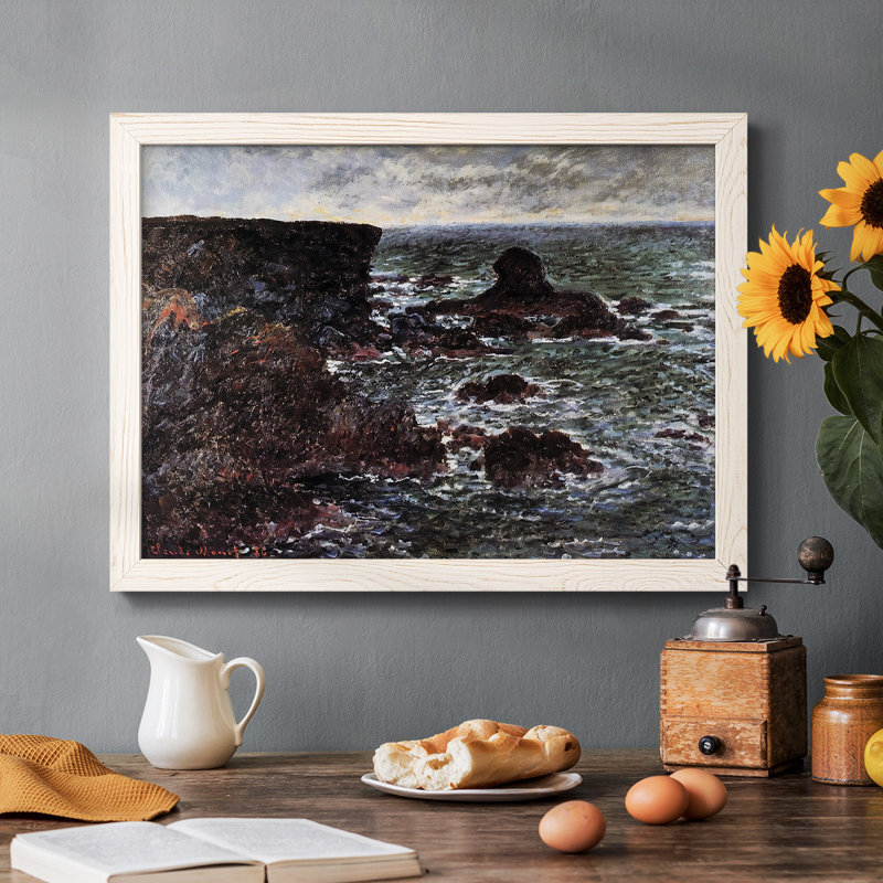 «Rocky Coast and the Lion Rock, Belle», reproduction d'un seul cadre photo sur toile, Cadre blanc