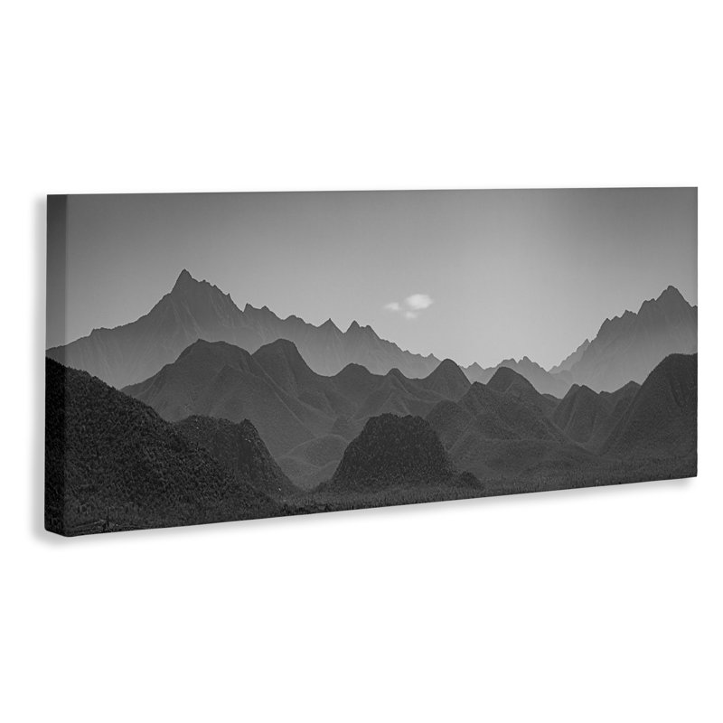Toile Craggy Dusk Mountain, design par Norm Stelfox, H 20 po x l 48 po