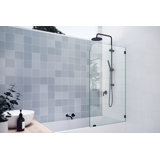 Solaris 34 in. x 58.25 in. Frameless Clear Fixed Radius Single Fixed Bath Panel