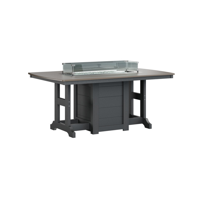 Table de salle à manger avec foyer 72 po Berlin Gardens Garden Classic, Bronze martelé avec base noire