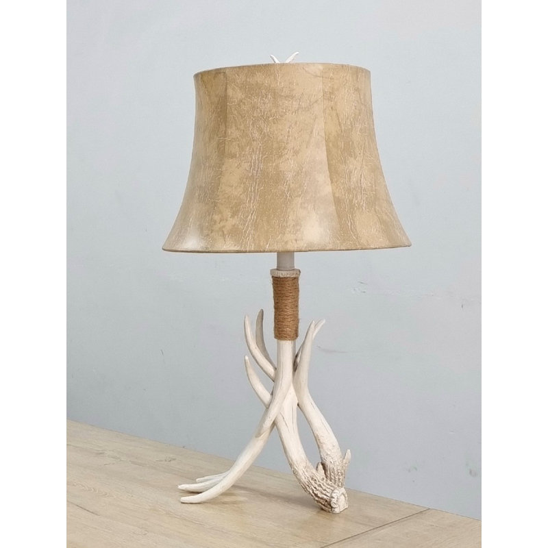 Rustic Ivory Antler Lodge Table Lamp