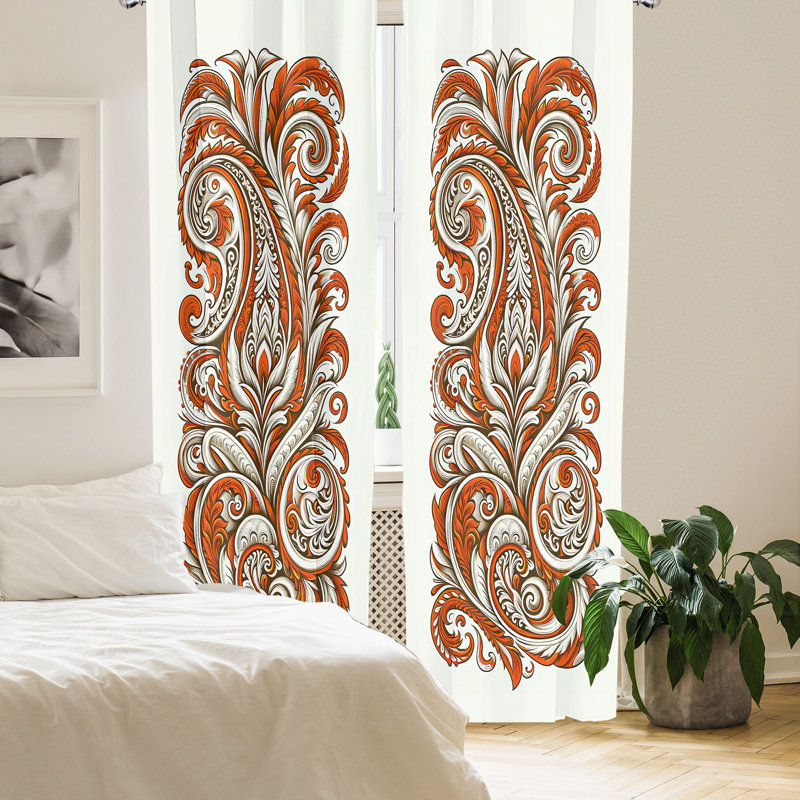 Leedom Semi Sheer Curtain Pair, 56" W x 95" L