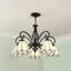 Lustre classique 5 lumières en verre coloré Tiffany