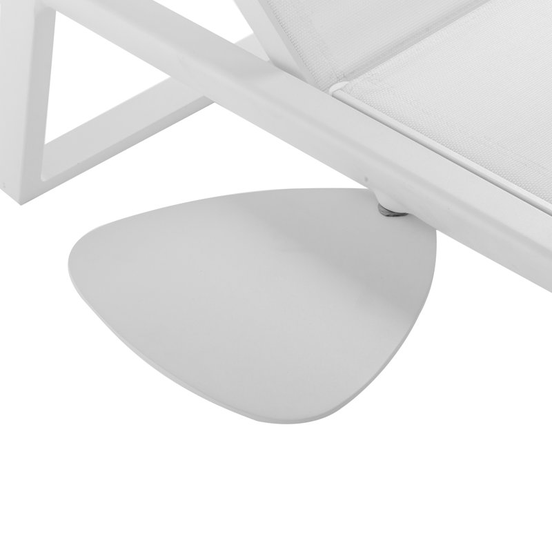 Tudor 196cm Long Reclining Single Chaise with Cushions, White